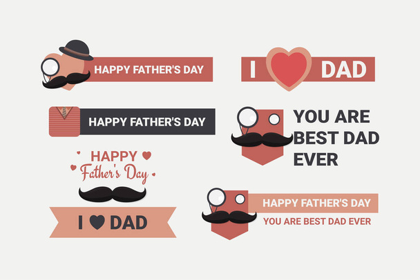 Flat father's day badge collection - Διάνυσμα, εικόνα