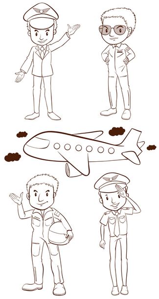 Een gewone schetsen van de piloten - Vector, afbeelding