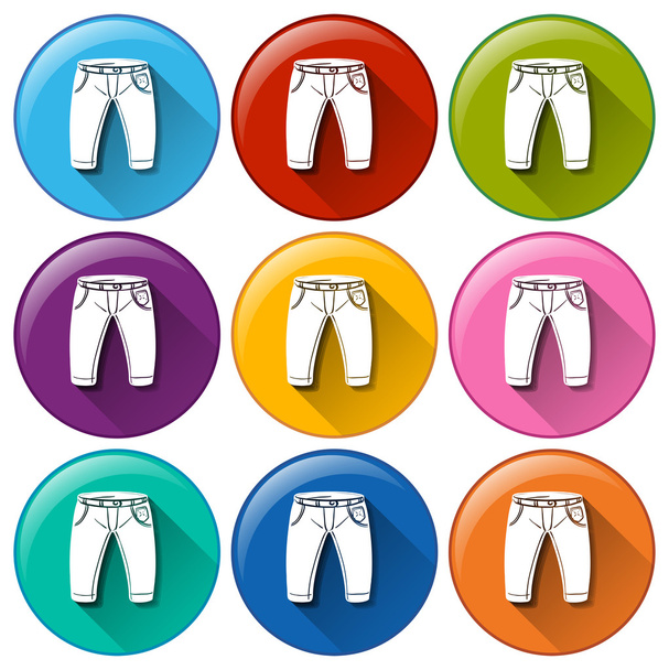 Rounded icons with pants - Vektör, Görsel
