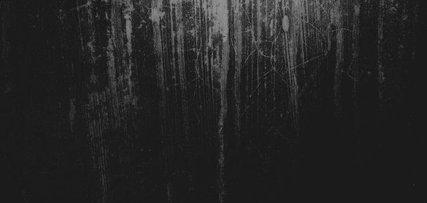 Ściana pełna zadrapań. Grungy tekstury cementu na tle, Straszna ciemna ściana.Czarna ściana - Zdjęcie, obraz