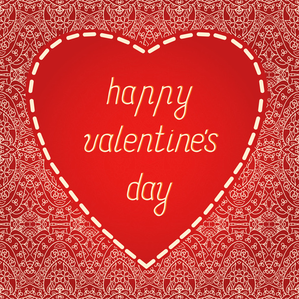 Valentines day card with floral background - Vector, afbeelding