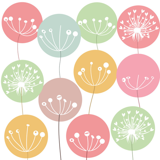 Φόντο ευχετήρια κάρτα λουλούδια πικραλίδα - Διάνυσμα, εικόνα