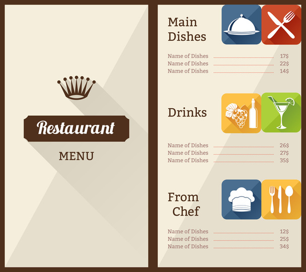 Restaurant menu template - Wektor, obraz