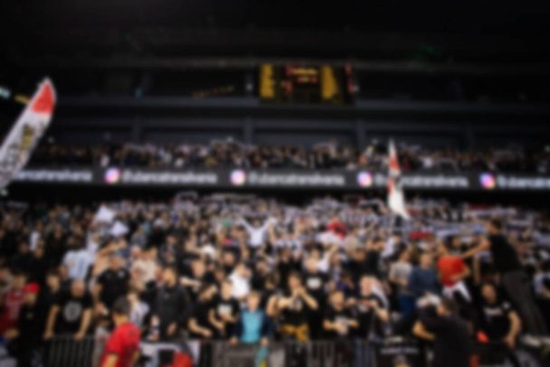 blurred background of supporters at sports event crowd of people in a basketball court - Photo, Image