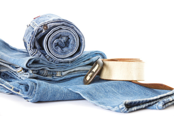 Много разных синих джинсов
 - Фото, изображение