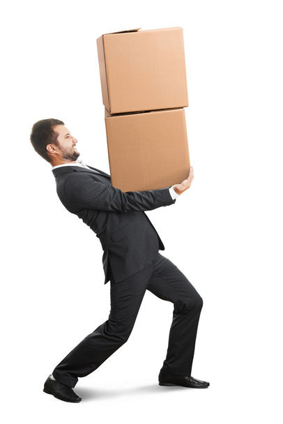 man carrying two boxes - Photo, Image
