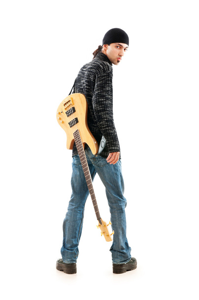 Гітарист ізольований на білому тлі
 - Фото, зображення