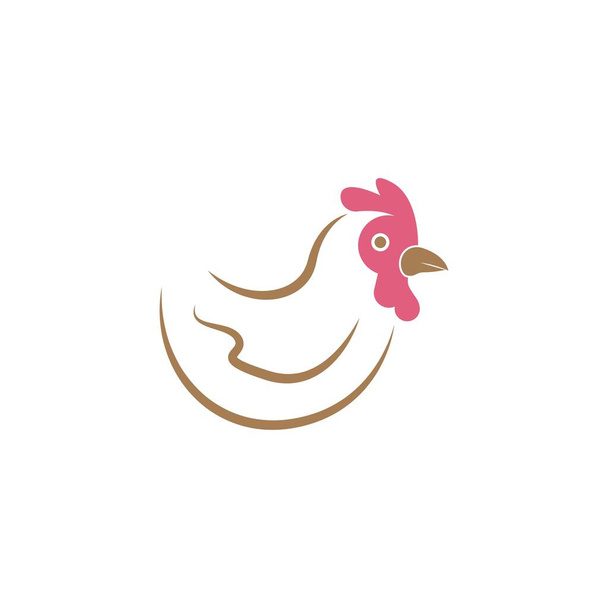 Tavuk hayvan simgesi logo tasarımı örnekleme şablonu - Vektör, Görsel