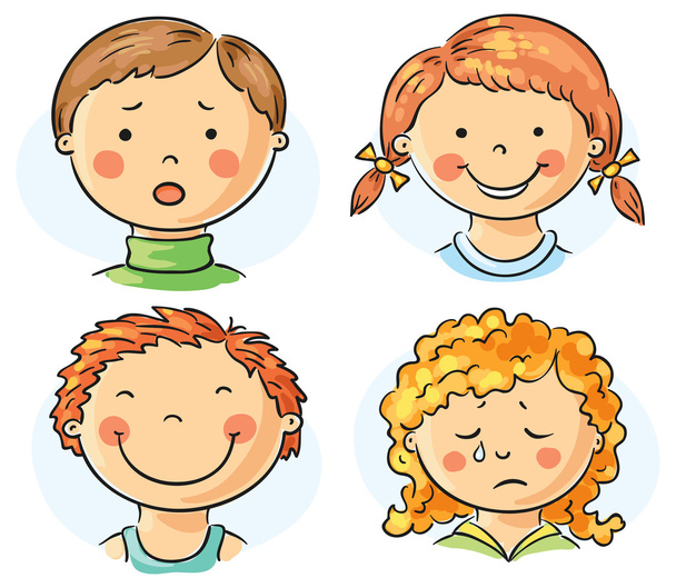 çocukların yüzleri - Vektör, Görsel