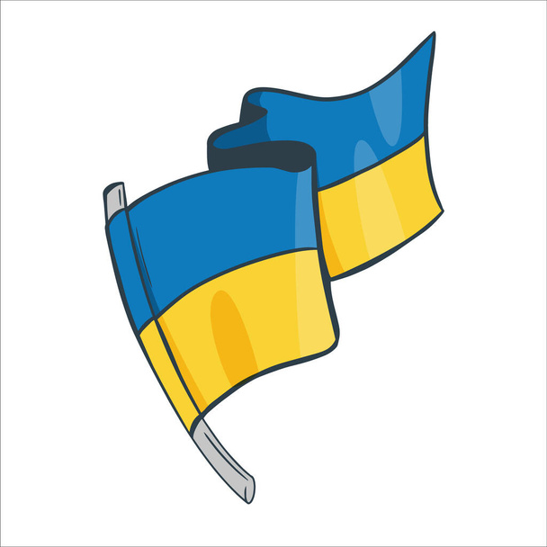 Ουκρανική κίτρινη και μπλε σημαία απεικόνιση διάνυσμα σκίτσο. - Διάνυσμα, εικόνα