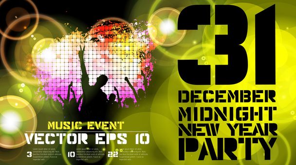 Big party and dancing people poster - Vector, Image