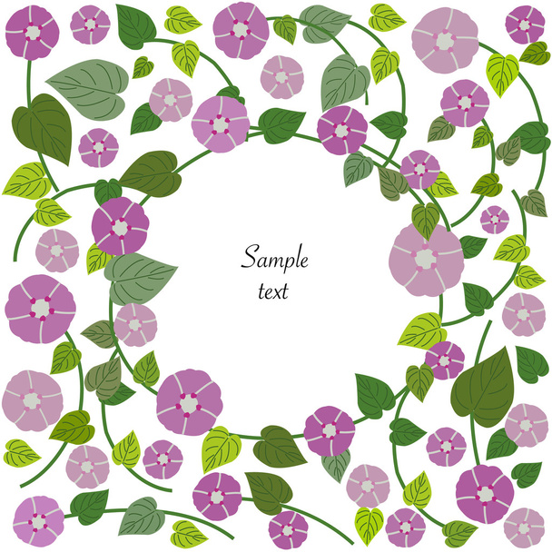 Floral background vector greeting card with spring flowers - ベクター画像
