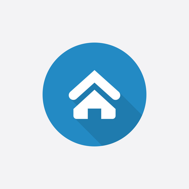 Domů Flat Blue jednoduchý ikona s dlouhou shado - Vektor, obrázek