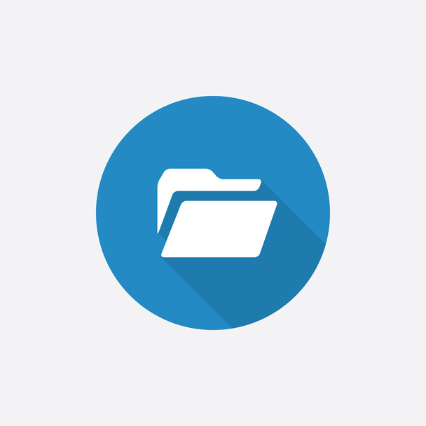 folder Flat Blue Simple Icon with long shado - Vector, Image