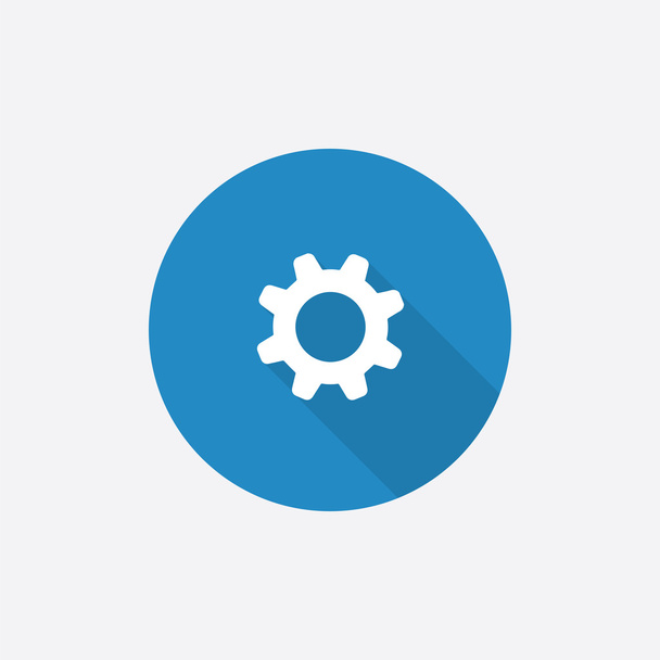 hosszú árnyék lapos kék egyszerű ikonra a beállítások - Vektor, kép