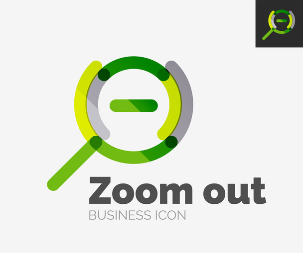 Logotipo de design de linha mínima, ícone de zoom
 - Vetor, Imagem