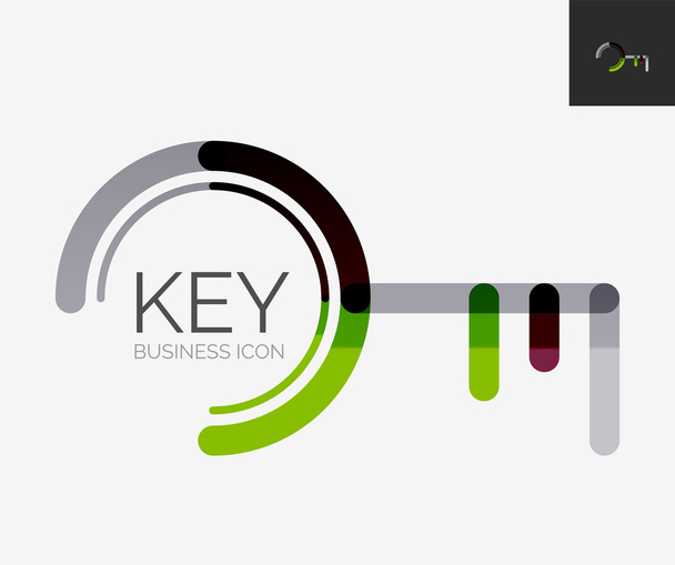 Minimal line design logo, key icon - Vector, Image