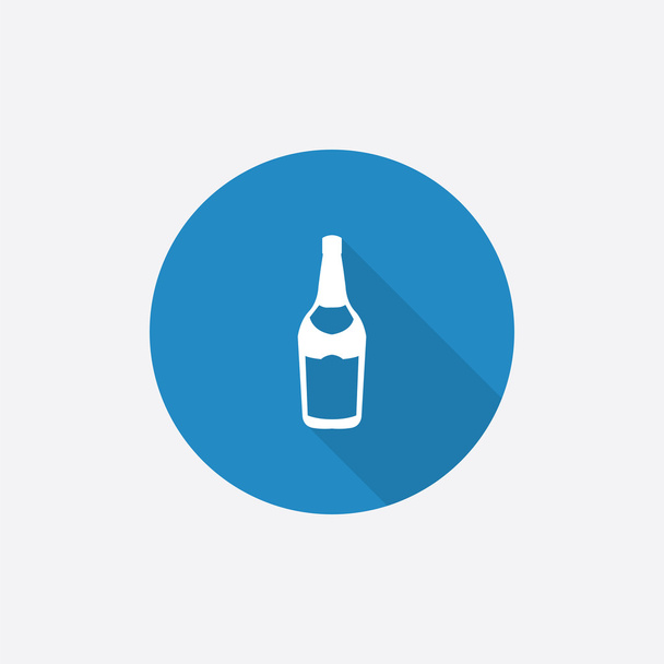 botella de cerveza Flat Blue Simple Icono con shado largo
 - Vector, imagen