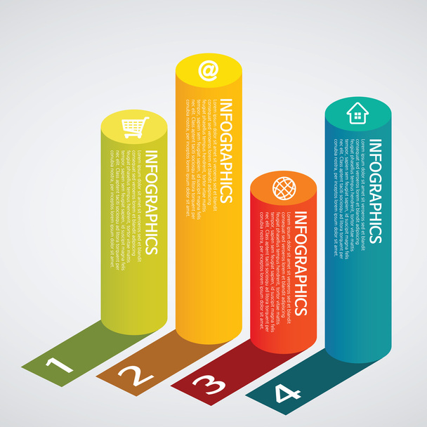 Info graphics - colorful graph,cylinder, shadow - Vector, Image