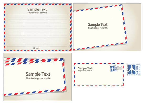 Légiposta, postai bélyeg és levél - Vektor, kép
