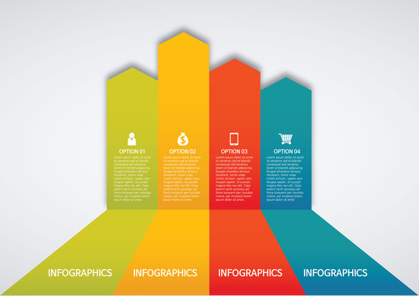 Info-grafika - színes ábra, nyíl - Vektor, kép