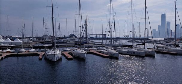 yachts in the port of the mediterranean sea in the north of the state of israel - Foto, imagen