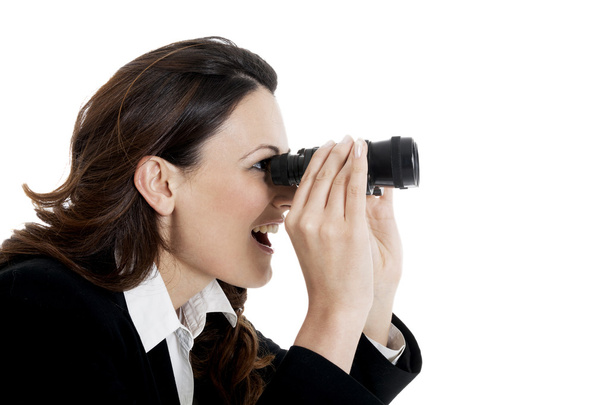 mujer de negocios binocular
 - Foto, imagen