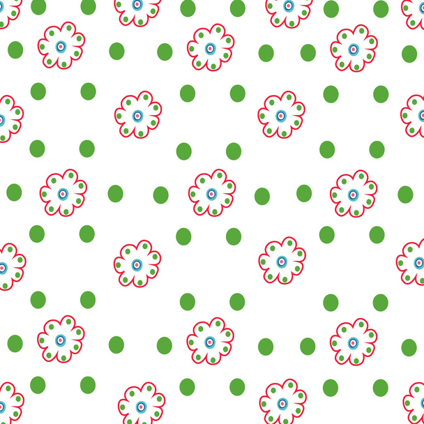 Fleurs sans couture avec motif vectoriel de points
 - Vecteur, image