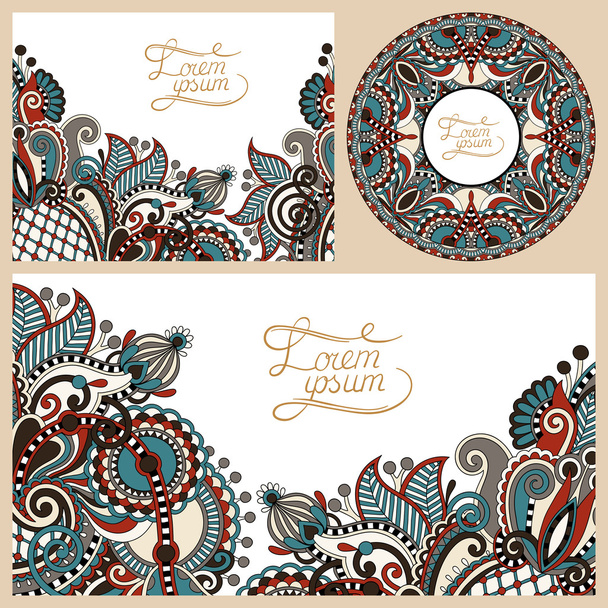 set of floral decorative background, template frame design for c - Vetor, Imagem
