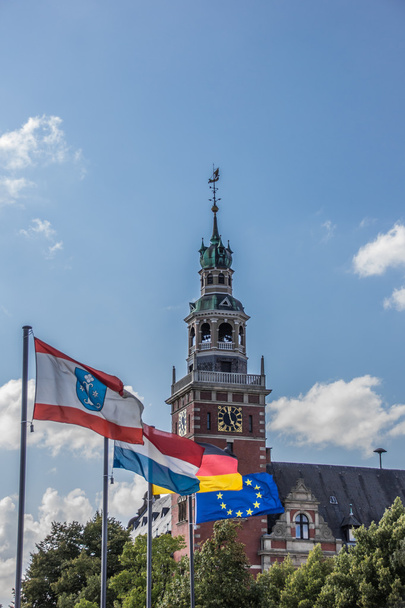 Vlaggen voor het Rathaus in leer - Foto, afbeelding