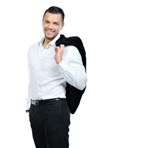 Portrait of happy business man, isolated on white background - Photo, Image