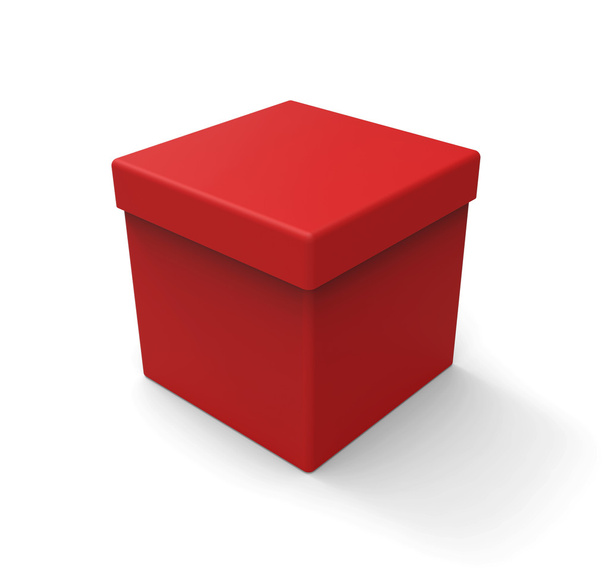 3d red box, square shape - Foto, afbeelding