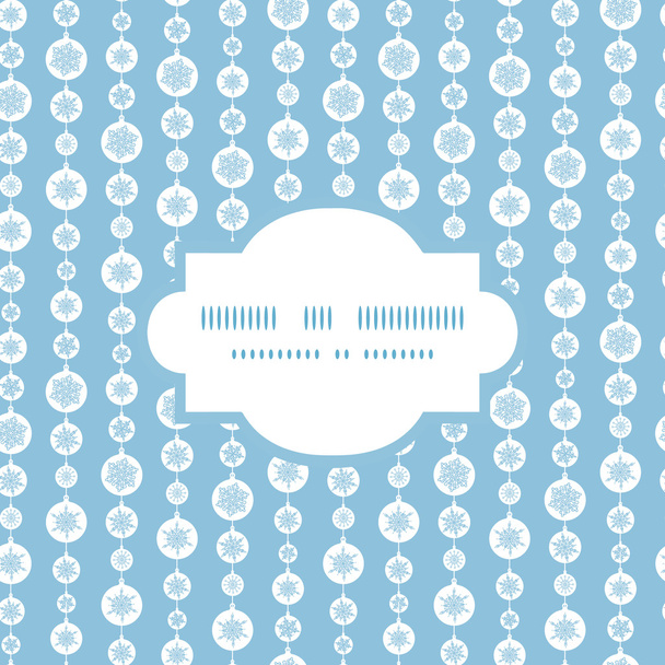 Vector blue and white snowflakes stripes frame seamless pattern background - Vektor, kép