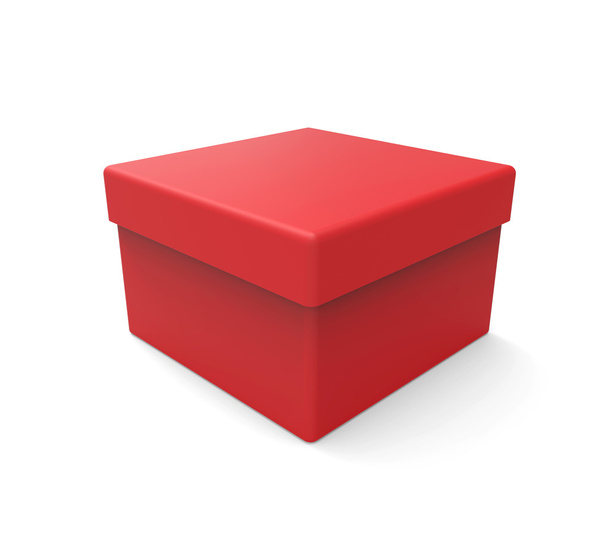 3d red box, square shape - Foto, afbeelding