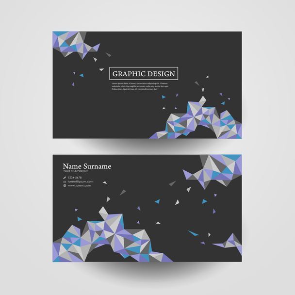 geometric colorful triangles design for business card - Vector, Image