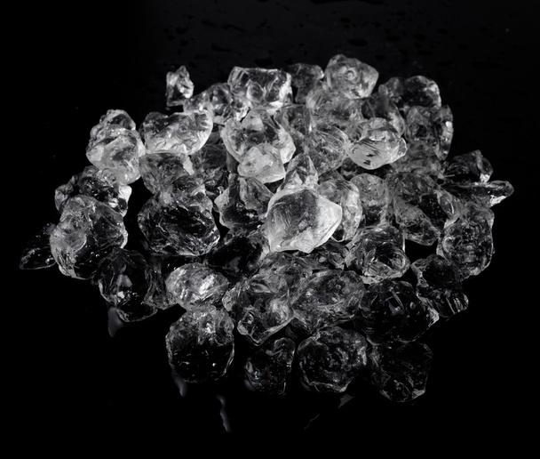 Ice cubes on black background. - Foto, Imagen