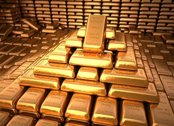 Τράπεζα φύλαξης (Vault) γεμάτη με χρυσού. Απεικόνιση των οικονομικών - Φωτογραφία, εικόνα
