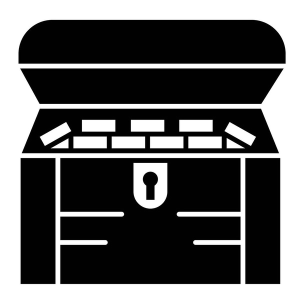 caja con icono de carrito de compras. esbozo ilustración de iconos del vector cofre tesoro para la web - Vector, imagen
