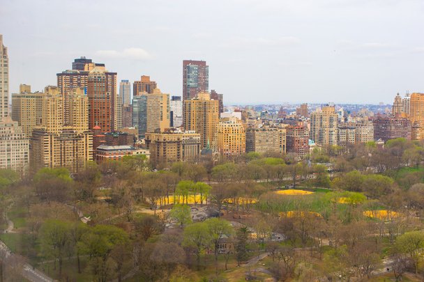 Widok na Central Park z okna hotelu Manhattan, New York - Zdjęcie, obraz