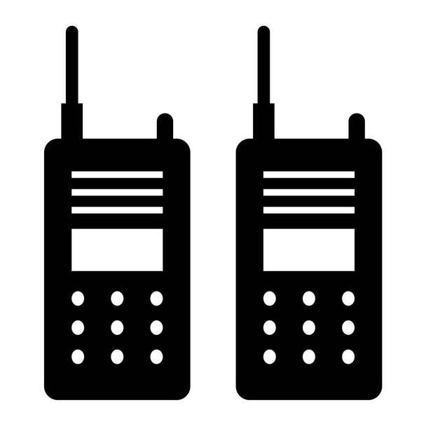 walkie talkie icon. simple illustration of radio antenna vector icons for web - Vector, Image