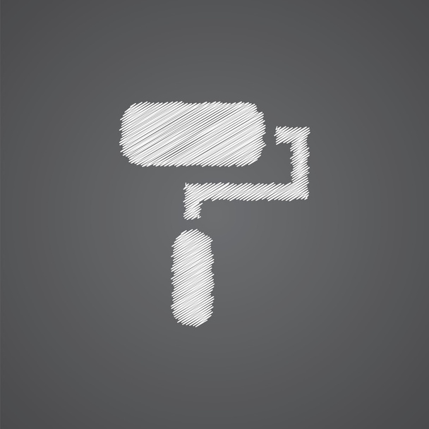 paint roller sketch logo doodle ico - Vector, Image