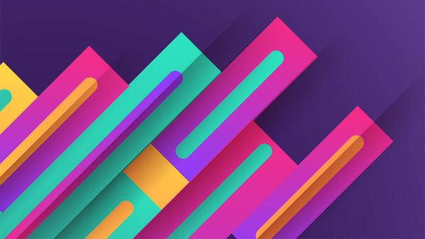 forma dinámica púrpura colorido abstracto geometría diseño fondo - Vector, imagen