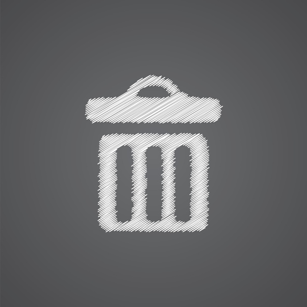 odpadki skrzynia szkic logo doodle ico - Wektor, obraz
