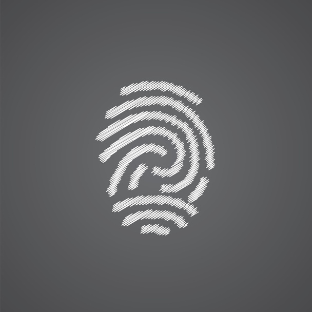 Dibujo de huella dactilar logo doodle ico
 - Vector, Imagen