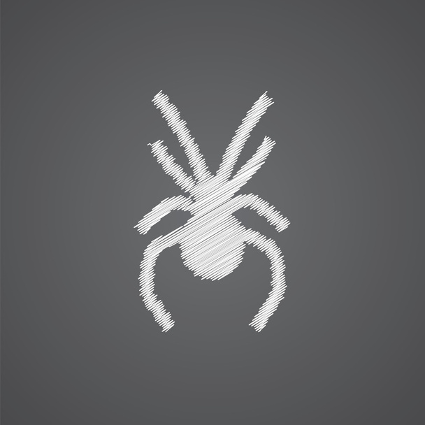 クモ スケッチ ホリデーロゴ ico - ベクター画像