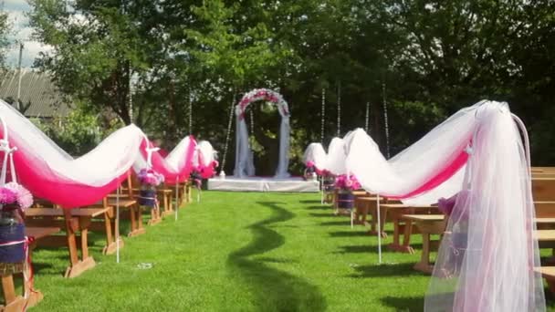 Güzel dekorasyon düğün töreni için - Video, Çekim