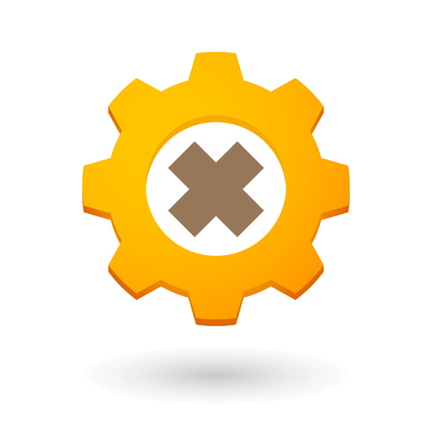 Gear icon with an irritating substance sign - Vector, Image