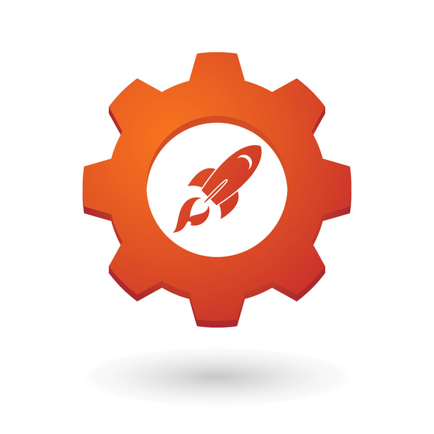 Fogaskerék ikonra egy rakéta - Vektor, kép