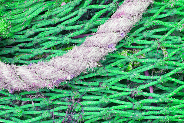 abstrakter Hintergrund mit einem Haufen Fischernetze - Foto, Bild