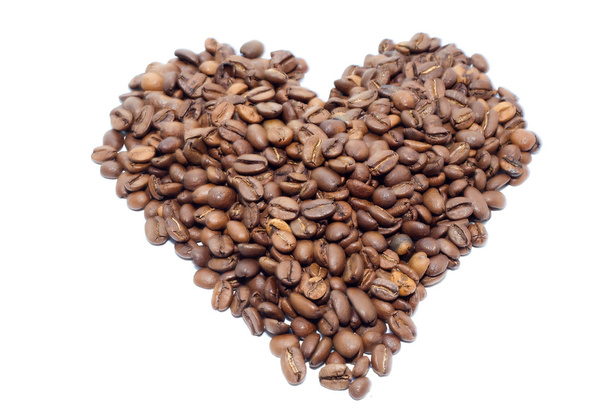 καρδιά των κόκκων καφέ - Φωτογραφία, εικόνα